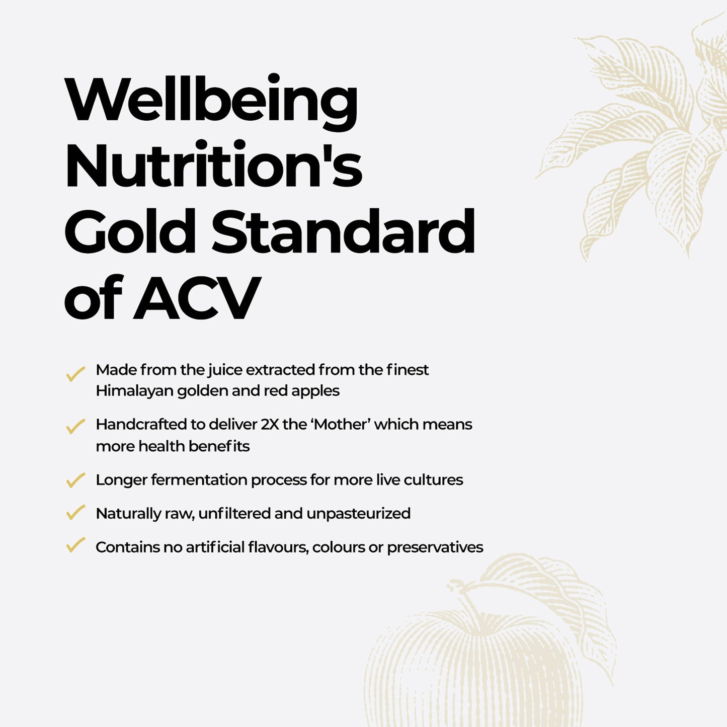 Wellbeing Nutrition Organic Apple Cider Vinegar-Unflavored | Swadesiicart