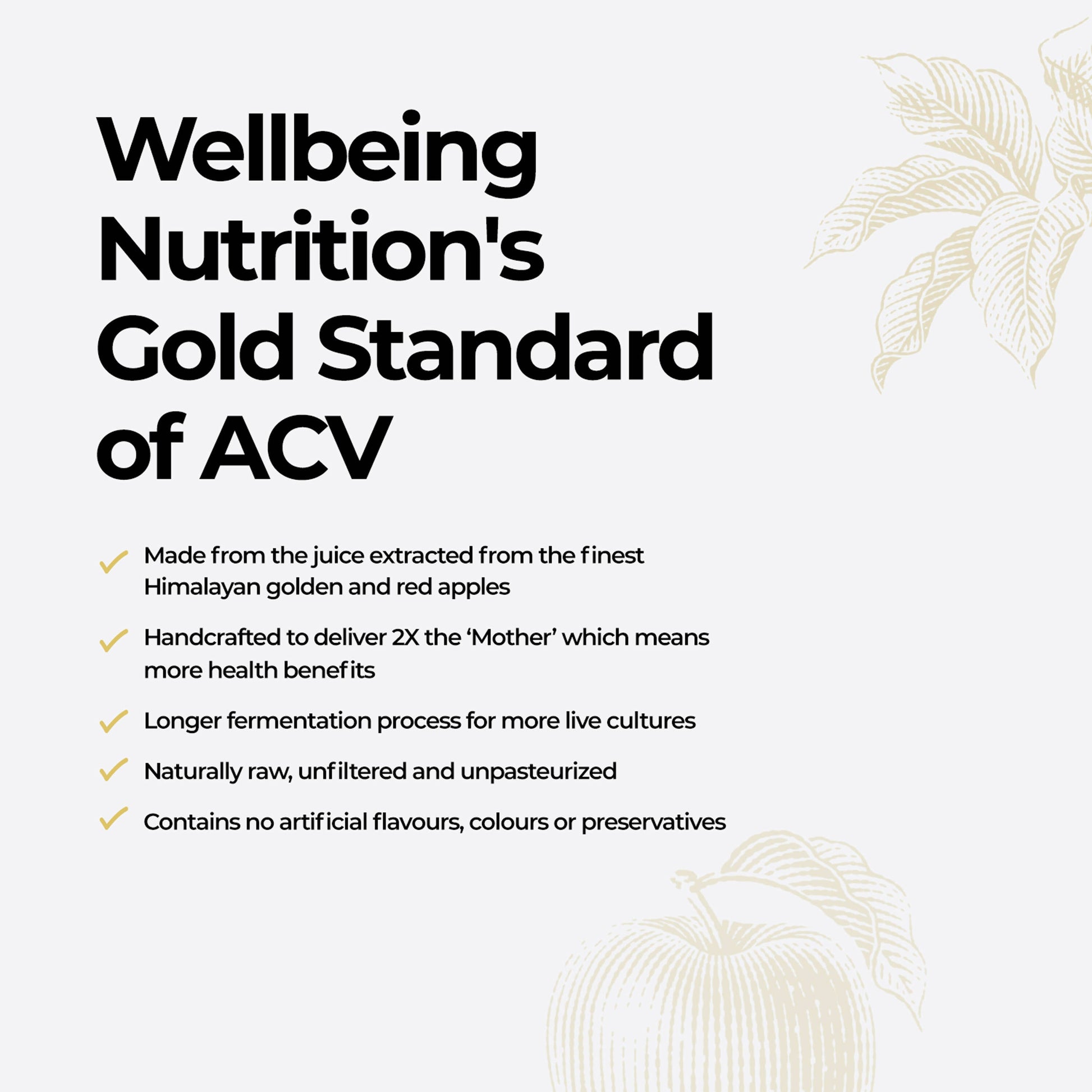 Wellbeing Nutrition Organic Apple Cider Vinegar-Unflavored | Swadesiicart