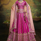 House of Panchhi Pink Pure Silk Moti & Zarkan heavy embroidery Lehenga choli & Dupatta | Swadesiicart