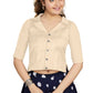 Aastha Fashion Women's Women's Off White Art Silk Button Readymade Blouse