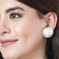 NVR Women's White Color Moon Stud Earrings | Swadesiicart