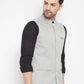 Even Apparels Grey Merino Men Woven Nehru Jacket BF681 | Swadesiicart