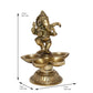 eCraftIndia Gold-Toned Handcrafted Dancing Lord Ganesha Showpiece With Diya | Swadesiicart