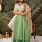 Green Pure Georgette Handwork Top with Skirt & Shrug - Naomika - Swadesiicart