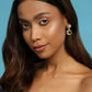 Yellow & Silver Stone Earrings- Ruby Raang | Swadesiicart