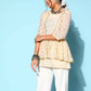 Ahalyaa Off-White Solid Fluid Tie-Up Top | Swadesiicart