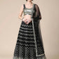 Jyoti Fashion Black Sequence with Thread Zari Embroidery Georgette Lehenga Choli with Dupatta | Swadesiicart