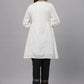 Juniper Women's White Cotton Silk Solid A-Line Kurta | Swadesiicart