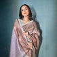 Vishnu Weaves Women's Chiku Cotton Silk Zari Woven Saree with Blouse - Swadesiicart