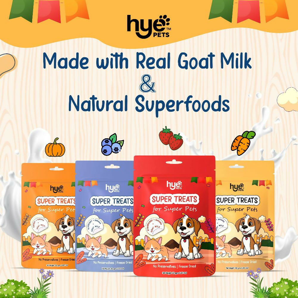 Hye Pets Super Treats For Super Pets – Freeze Dried Treats Made With Goat Milk, Pumpkin & Banana - Swadesiicart