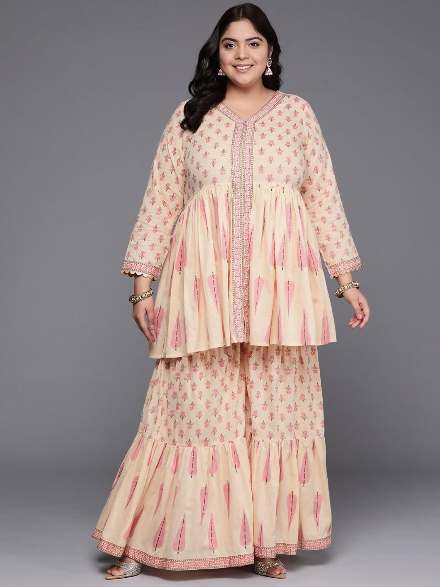 Ahalyaa Women's Traditional wear Co-ords - Tan - Swadesiicart