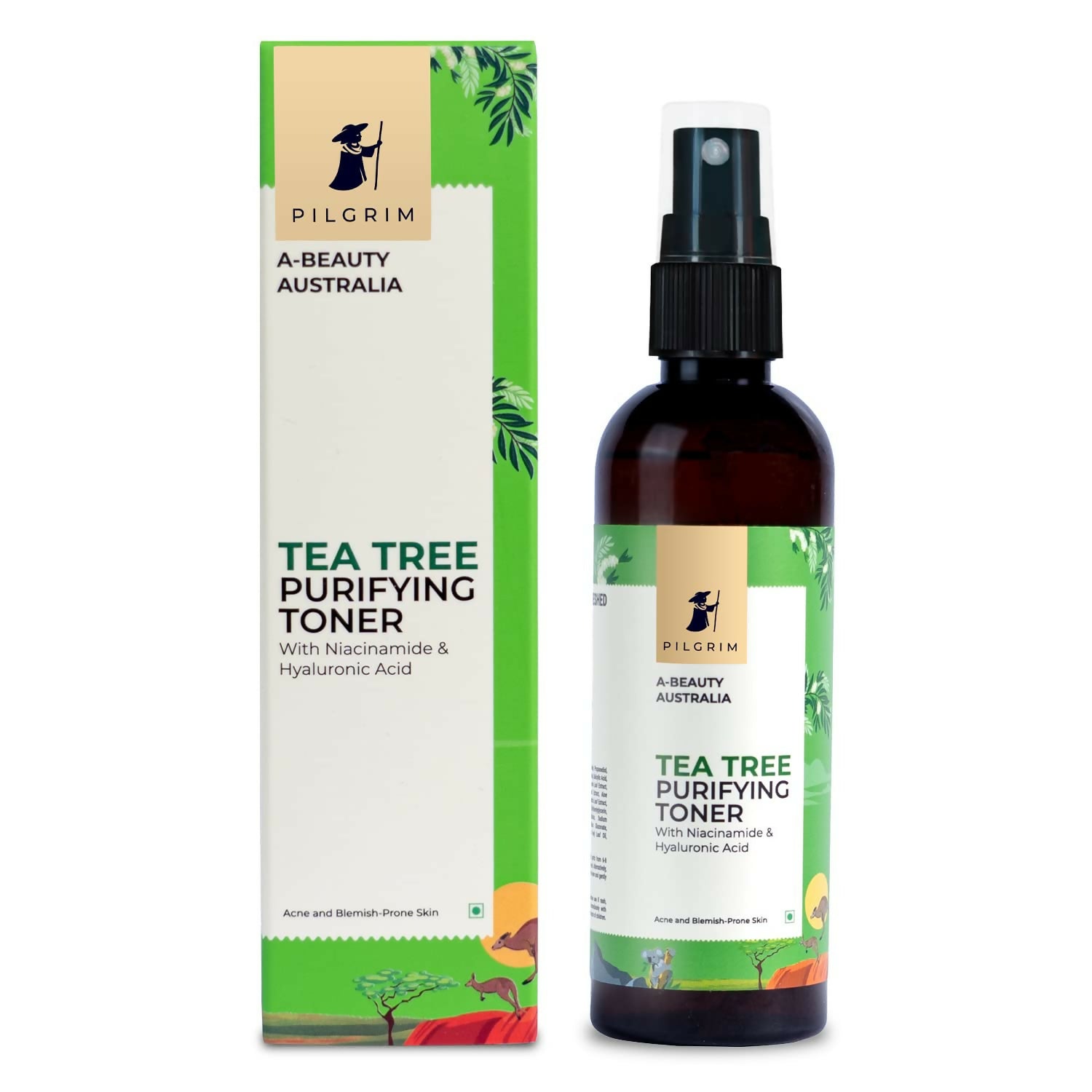 Pilgrim Tea Tree & 2% Niacinamide Face Toner For Oily Skin, Acne & Blemish Prone Skin, Pore Cleansing & Glowing Skin - Pilgrim