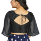 Aastha Fashion Women's Women's Black Art Silk Umbrella Sleeves Readymade Blouse