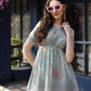 Sky Blue Rayon Paisley & Floral Printed Top with Matching Bottom - Eesha - Swadesiicart
