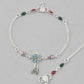 VOJ Set of 2 Traditional Stone Studded Flower Shaped Anklet - Swadesiicart