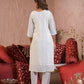 Ethnic Festive Wear Viscose Chanderi White Stitched Suit With Dupatta - Tanisha | Swadesiicart