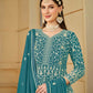 Anaita Yellow Embroidered Faux Georgette Anarkali Suit