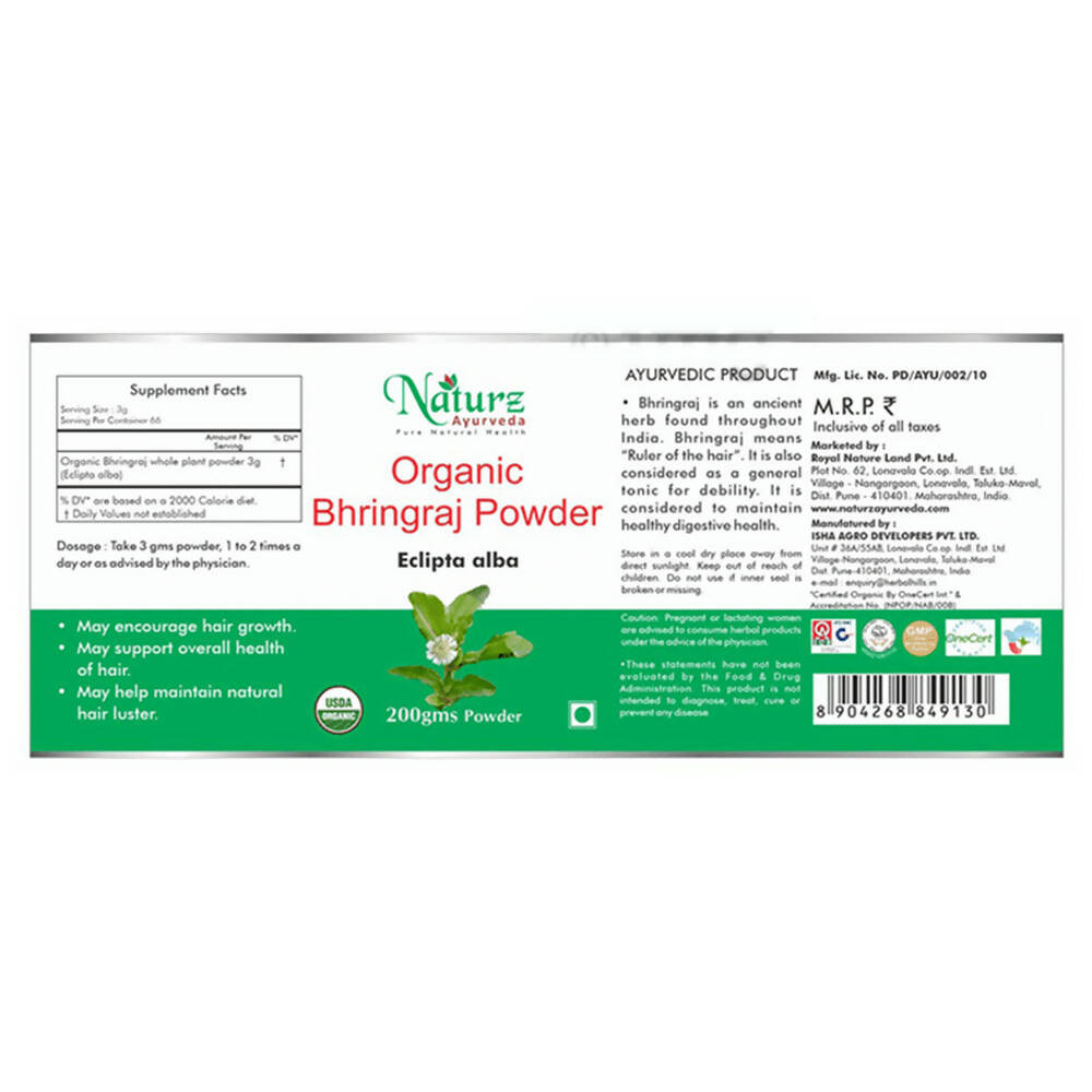 Naturz Ayurveda Organic Bhringraj Powder | Swadesiicart