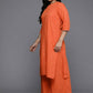 Ahalyaa Women's Traditional wear Kurta Set - Orange | Swadesiicart