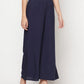 Aniyah Rayon Flared Slip-On Navy Blue Palazzo