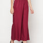 Aniyah Rayon Flared Slip-On Wine Color Palazzo