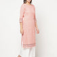 Aniyah Rayon Digital Screen Print Peach Color Straight Kurta - Swadesiicart