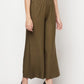 Aniyah Rayon Flared Slip-On Dark Green Palazzo