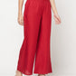 Aniyah Maroon Color Rayon Flared Slip-On Palazzo