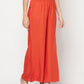 Aniyah Rayon Flared Slip-On Rust Color Palazzo