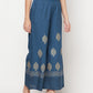 Aniyah Rayon Block Print Flared Slip-on Blue Palazzo