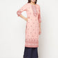 Aniyah Peach Color Rayon Digital Screen Print Straight Kurta - Swadesiicart