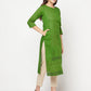 Aniyah Green Cotton Block print straight kurta - Swadesiicart