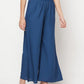 Aniyah Rayon Flared Slip-On Blue Palazzo
