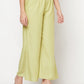 Aniyah Rayon Flared Slip-On Pista Color Palazzo