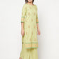 Aniyah Rayon Screen Print Pista Green Straight Kurta - Swadesiicart