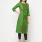 Aniyah Cotton Block Print Green Straight Kurta - Swadesiicart