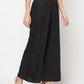 Aniyah Rayon Flared Slip-On Black Palazzo