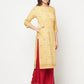 Aniyah Rayon Digital Screen Printed Golden Beige Straight Kurta - Swadesiicart