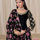 Anaita Black Premium Embroidered Roman Silk Salwar Suit