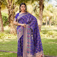 Anaita Violet Woven Design Pure Gharchola Bandhej Silk Saree With Blouse