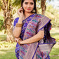 Anaita Violet Woven Design Pure Gharchola Bandhej Silk Saree With Blouse