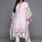 Ahalyaa Printed Plus Size Flared Sleeves Sequined Crepe Kaftan Kurta | Swadesiicart