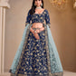 Anaita Navy Blue Art Silk Designer Lehenga With Blouse