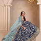 Anaita Navy Blue Art Silk Designer Lehenga With Blouse