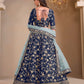 Anaita Navy Blue Art Silk Designer Lehenga With Blouse