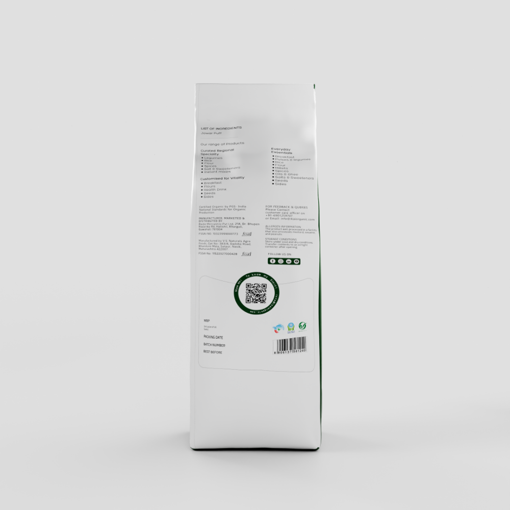 IKAI Organic Jowar Puff (Roasted) - Swadesiicart