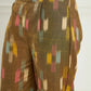 InWeave Women's Olive Ikkat Print V Neck Kurta Pant Set - Swadesiicart