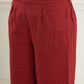 InWeave Women's Ruby Maroon Kantha V Neck Kurta Pant Set - Swadesiicart