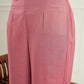 InWeave Women's Light Rose Pink Solid V Neck Kurta Pant Set - Swadesiicart