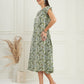 InWeave Women's Sage Green Paisley Print A Line Dress - Swadesiicart